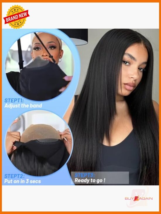 Glueless Human Hair Wig 5x5 HD Lace Closure 200% Density Straight Pre Cut